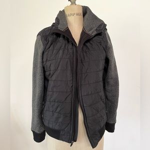 Abercrombie & Fitch Womens black Long Sleeve Pockets Quilted Puffer Coat Size XS